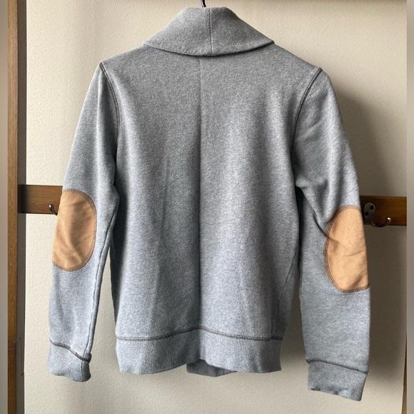 H&M men’s XS shawl button-down sweater with elbow pads - Picture 2 of 4